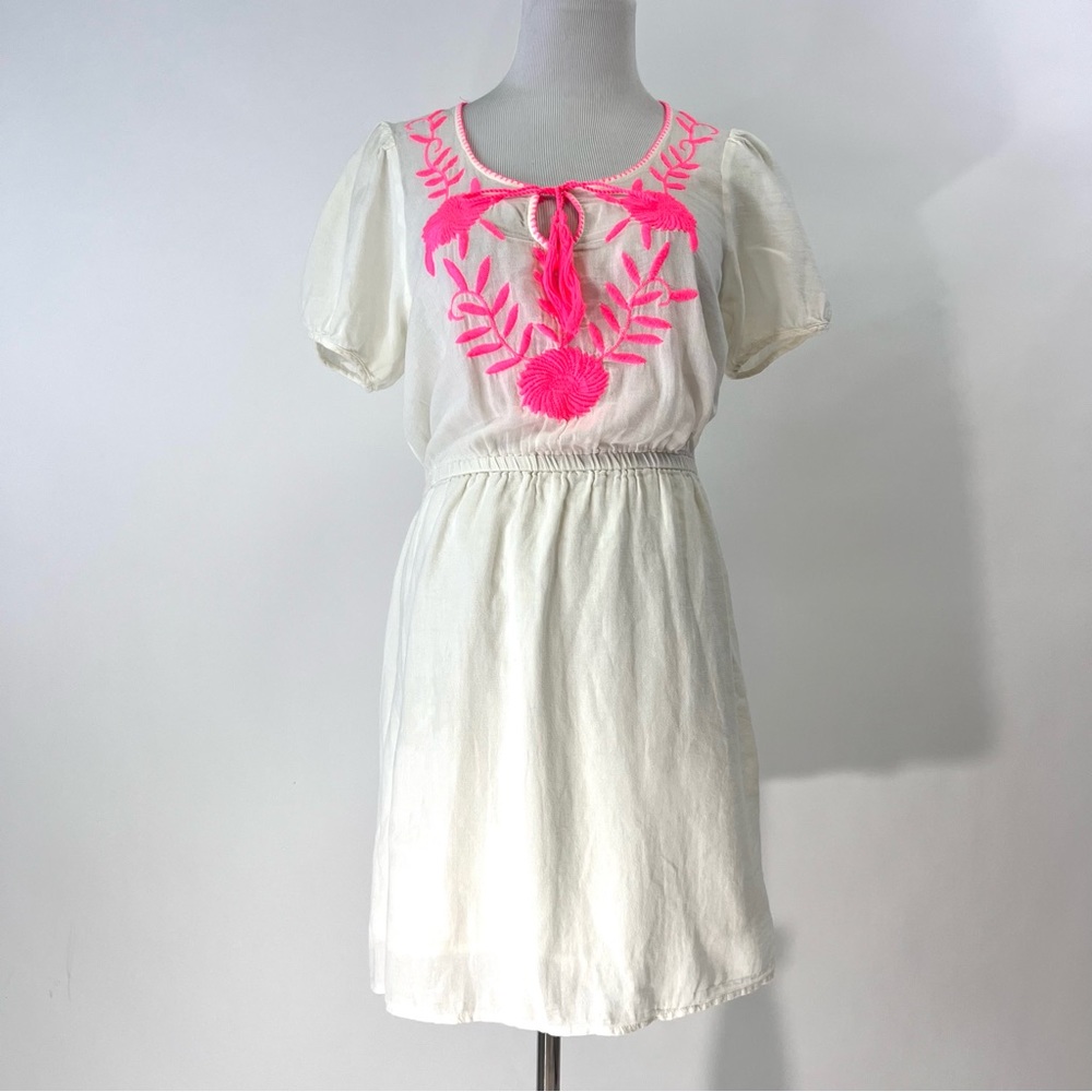 D.Ra Sayuri Ivory Embroidered Mini Dress M View 3